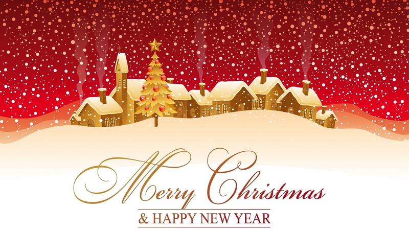 holidays, backgrounds, celebration, card, merry, event, year, 1080P, hd, gold colored, red, text, emotion, holiday, holiday - event, happy