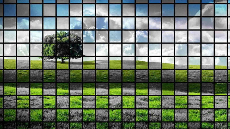 nature, landscape, transfer print, tree, built structure, outdoors, trees, sky, fence, auto post production filter, day, 1080P, window, no people, green color