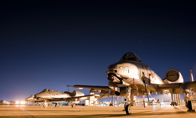 night sky, air, airplane, Fort Wayne Air National Guard Station, army, travel, military, public domain, nature, Warthog, guard, travel destinations, 122nd Fighter Wing