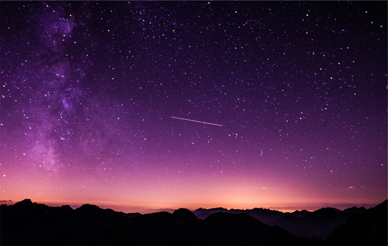 night, sky, stars, nature, 2K, astronomy, space, milky way, tranquil scene, beauty in nature, star field, no people, mountain peak, silhouette, galaxy