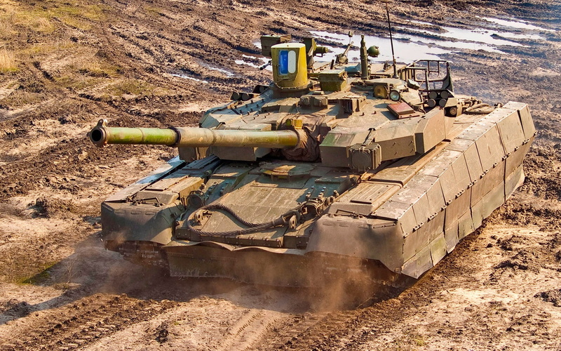 fighting, armored tank, day, tank, weapon, military, vehicle, high angle view, T-84, water, conflict, field, nature, war, 1080P, cannon, transportation
