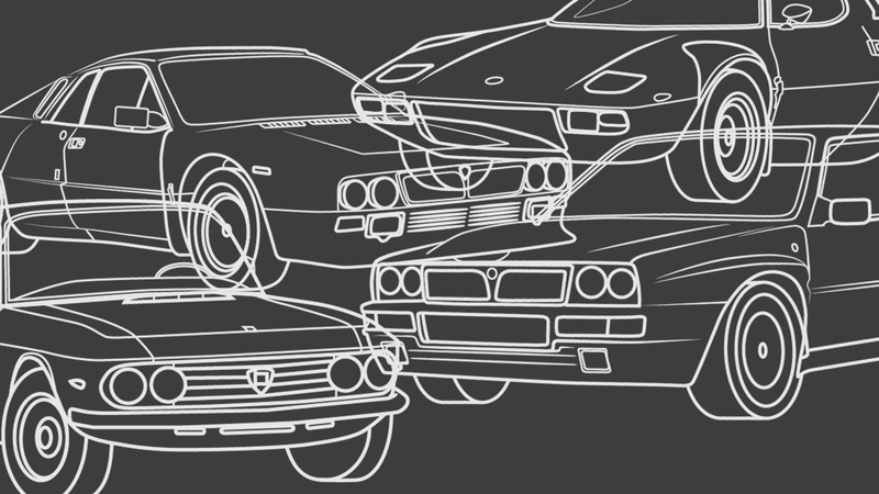1080P, no people, abstract, car, Rally, design element, Lancia Delta, art and craft, vector, complexity, pattern, shape, black background, backgrounds