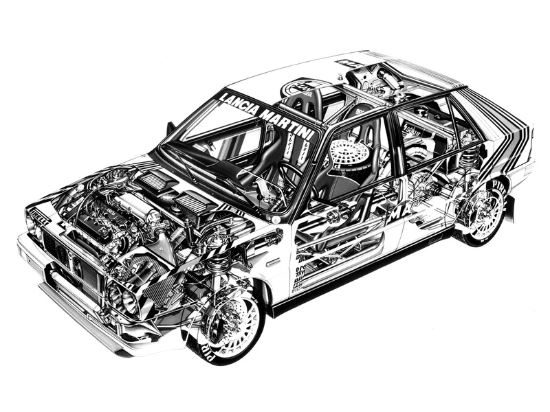 delta, 1080P, cutaway, car, lancia, rally