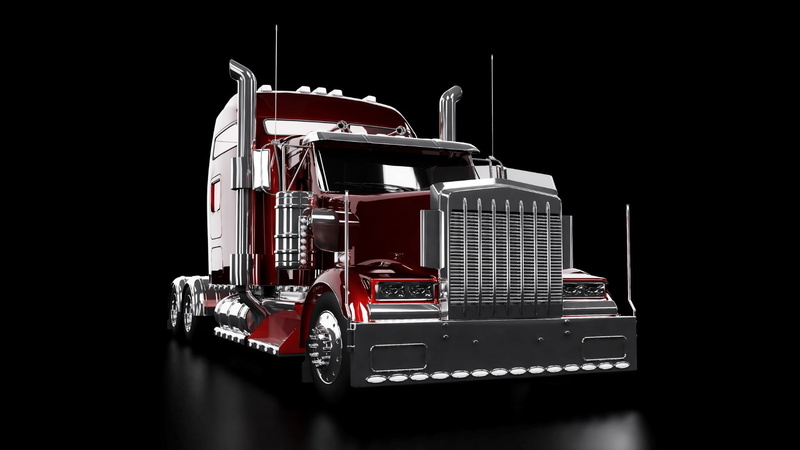 metal, transport, red, indoors, travel, copy space, mode of transportation, 1080P, studio shot, land vehicle, semi-truck, truck, road, trucking, transportation