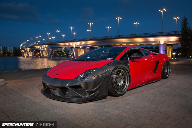 building exterior, Gallardo, 1080P, city, built structure, motion, Lamborghini, outdoors, Speedhunters , paving stone, illuminated, motor vehicle, transportation