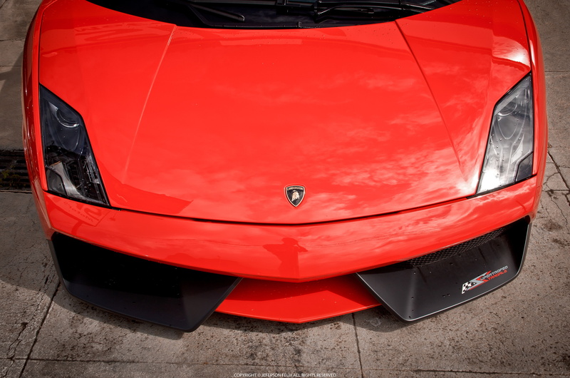 headlight, red, city, car, modern, Lamborghini, orange color, motor vehicle, outdoors, luxury, Lamborghini Gallardo, stationary, land vehicle, close-up