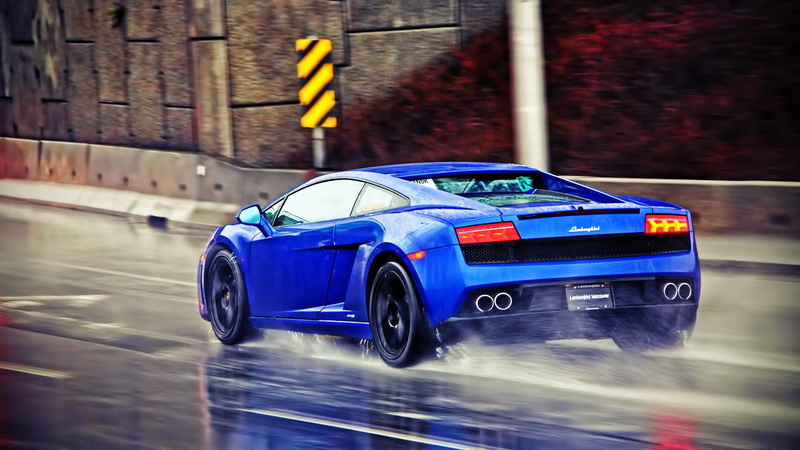 sport, mode of transportation, competition, day, car, track and field, speed, transportation, 1080P, blue, motion, blurred motion, no people, Lamborghini Gallardo