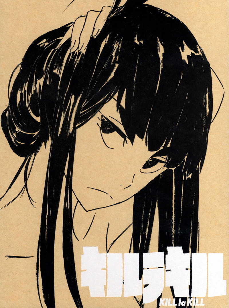simple background, black hair, Kill la Kill, Kiryuin Satsuki, vertical, anime girls, long hair, 720P, fan art, looking at viewer
