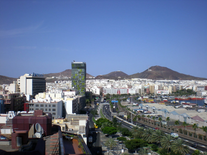 city, residential district, building exterior, urban, building, Las Palmas, photos, sky, blue, cityscape, high angle view, Road, public domain, palmas
