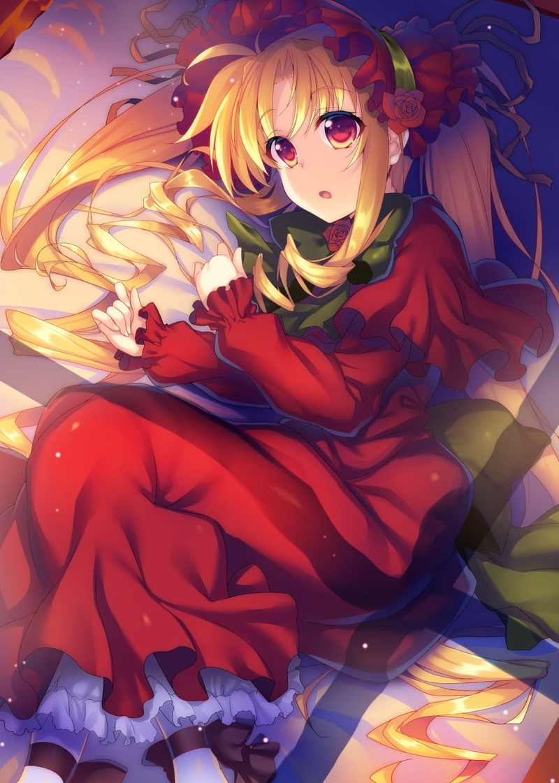 anime, blonde, anime girls, 720P, long hair, red eyes, Shinku, Fate Testarossa, Rozen Maiden