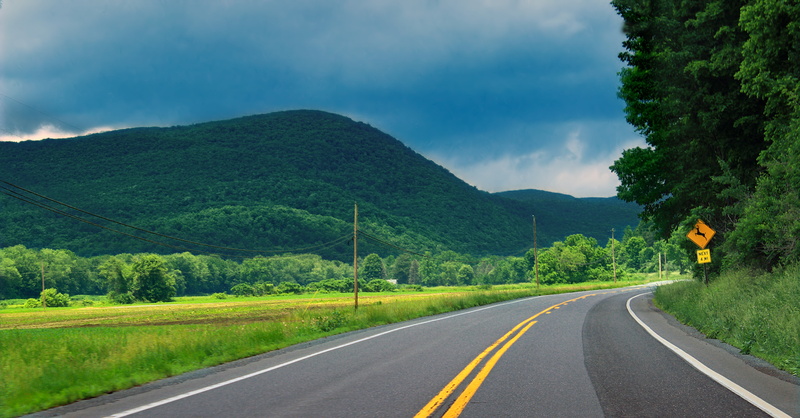 creek, summer, Pennsylvania, landscape, under the blue sky, Pine Creek, Allegheny Plateau, mountain, Drive, highway, road, Route 44, hill, stratocumulus