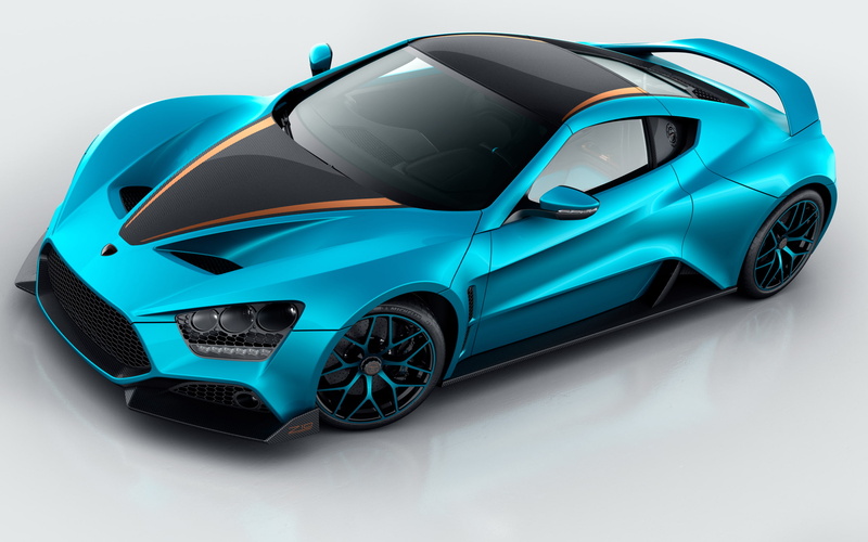simple background, digital art, blue cars, front angle view, car, 2K, vehicle, zenvo st1