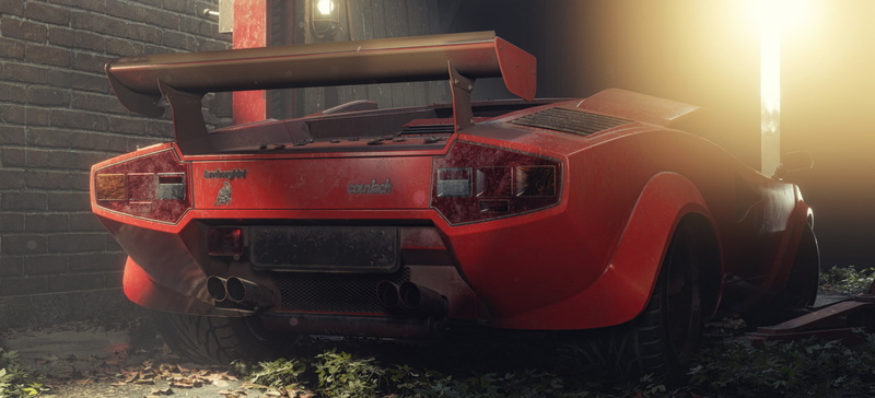 Lamborghini Countach, car, 1080P, vehicle, digital art, Pavel Golubev, Lamborghini, red cars