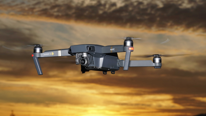 surveillance, dji mavic pro, futuristic, aircraft, nature, cloud - sky, mid-air, camera - photographic equipment, outdoors, security, sunset, no people