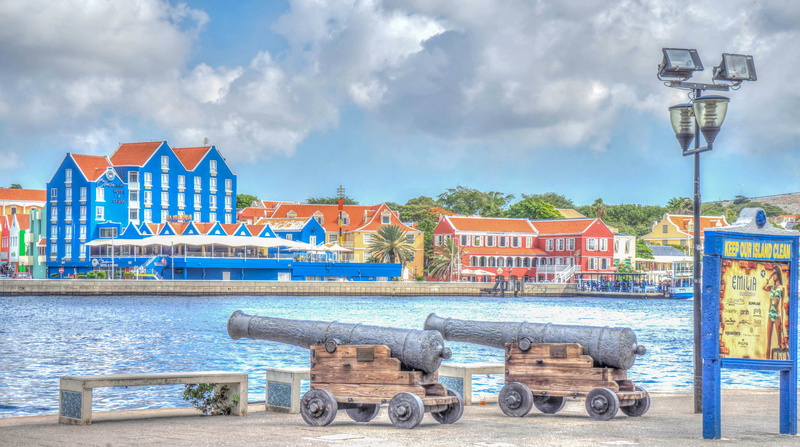 nature, sea, wood - material, land, old, downtown, antilles, traditional, colorful, water, buildings, architecture, island, built structure, tropical, cannons