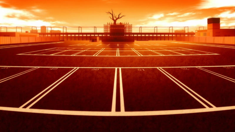 track and field, sky, photography, architecture, sports track, 1080P, healthy lifestyle, cloud - sky, red, landscape, exercising, Monogatari Series, competition