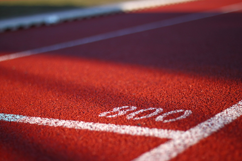 starting line, competitive sport, sport, track and field, red, number, sports race, 4K, dividing line, track, selective focus, text, competition, close-up