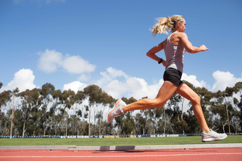outdoors, running, effort, women, young adult, hair, motion, healthy lifestyle, track and field, running track, 5K, exercising, sports clothing, hairstyle