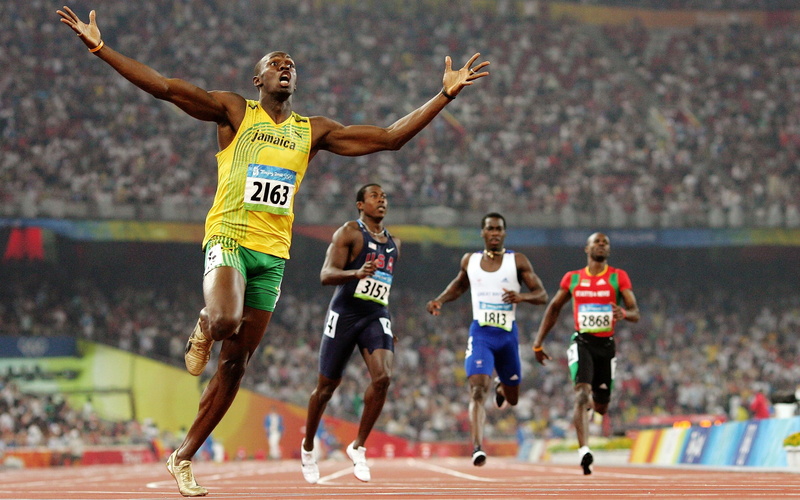 sportsman, effort, sports, bolt, athlete, motion, sprint, sports race, competition, jamaica, sports track, usain, sport, track and field, spectator, full length