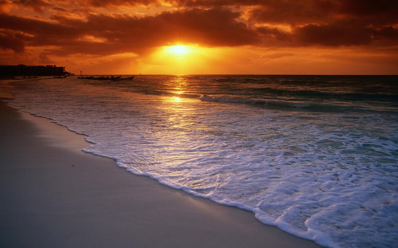 sunset, wallpaer, hd, 2K, beach, waves