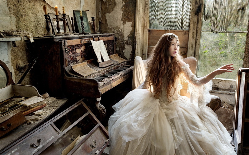 House, Style, Piano, Girl, 1080P, Music, Old, Retro