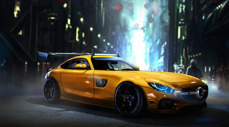 Mercedes-AMG GT S, Artwork, 2K