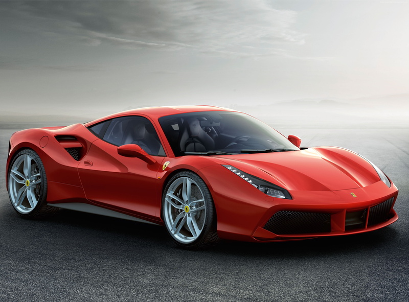 2K, coupe, Ferrari 488 GTB, supercar, red.