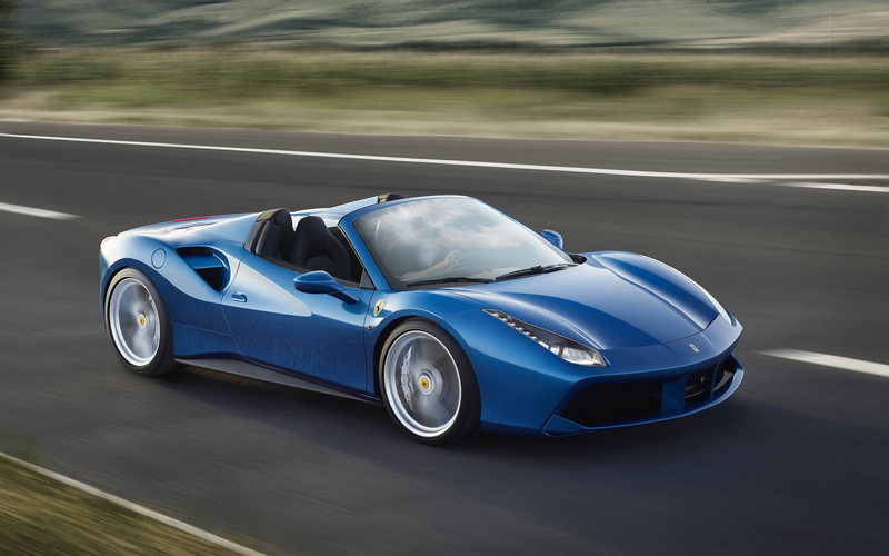car, Ferrari 488 GTB, Convertible, CGI, 2K, road, motion blur