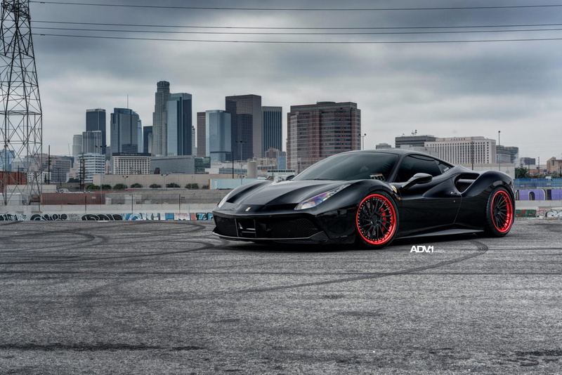 488, adv1, ferrari, black, wheels, cars, gtb, 720P