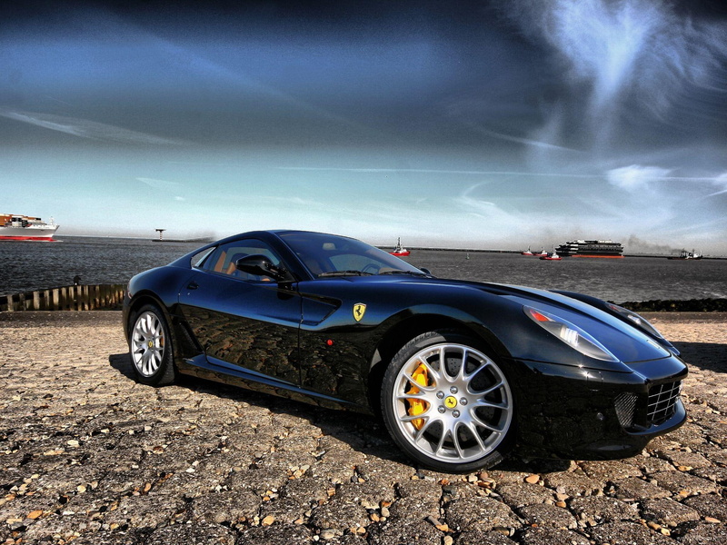 ferrari, supercar, ocean, sportscar, fiorano, super, gtb, sports, lake, cobblestone, 1080P