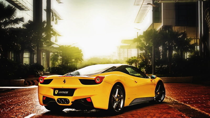 day, supercar, mode of transportation, built structure, city, sports Car, modern, street, speed, ferrari, gtb, plant, nature, sunlight, shiny, mode of Transport