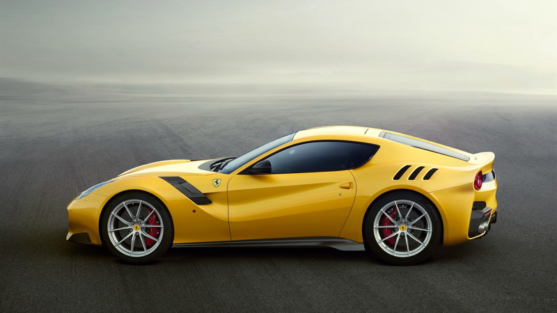 Yellow, Ferrari, 2K, Supercar, Side, View, f, F12
