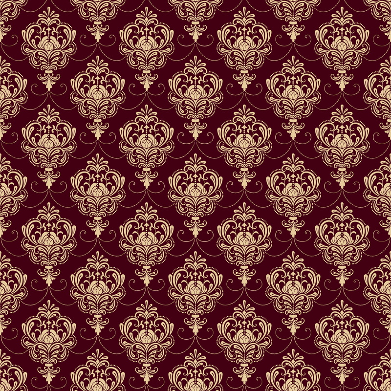 ornament, background, 4K, style, victorian, Burgundy, seamless, vintage
