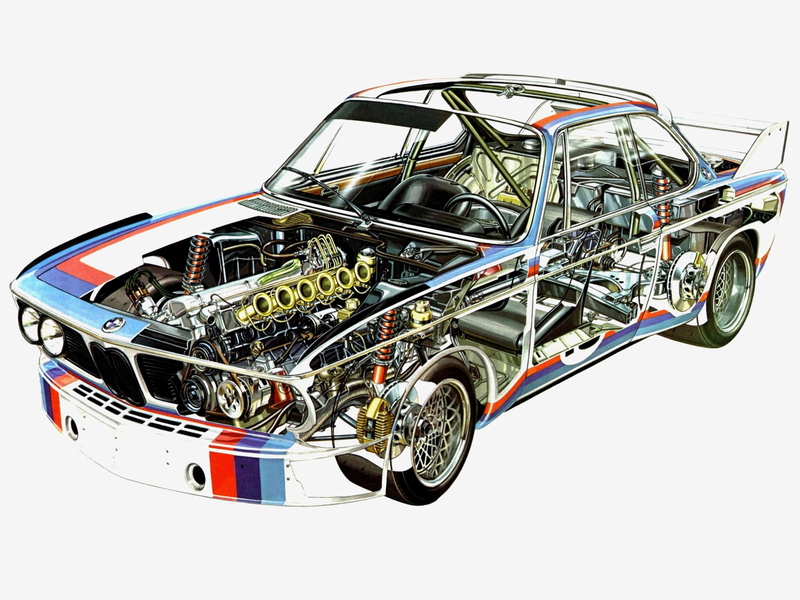 race, 1971, csl, interior, cutaway, engine, bmw, car, racing, 1080P
