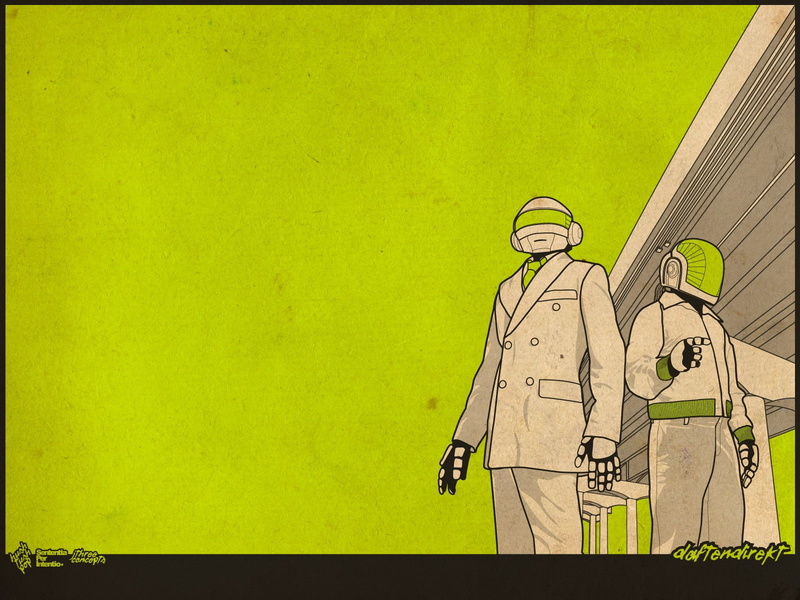 creativity, artwork, male likeness, human representation, Daft Punk, yellow, wall - building feature, 720P, day, copy space, outdoors, architecture, wall