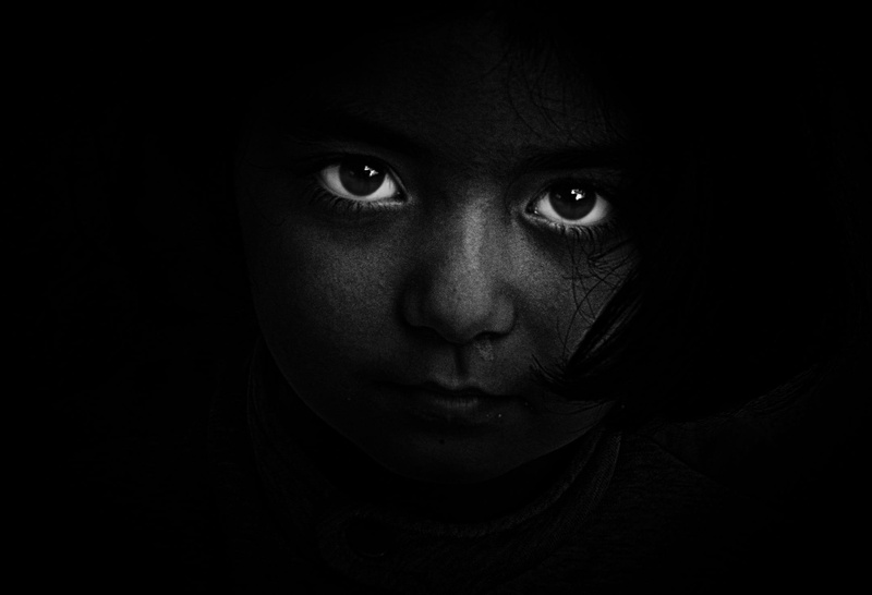 front view, 1080P, person, hood - clothing, girl, hidden, eyes, spooky, emotion, grayscale, headshot, body part, s, portrait, public domain images, black-and-white