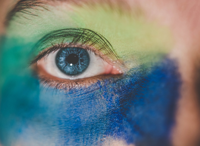 young adult, mask, contemplation, sensory perception, eye, human, human face, blossom, iris, green color, human eye, plastic, one person, photograph, iris - eye