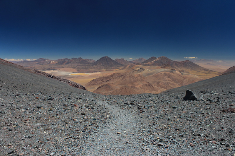 south america, geology, view, sky, no people, day, desert, el lascar, lascar, tranquility, mountain, blue sky, volcano, landscape, scenics - nature, beauty in nature