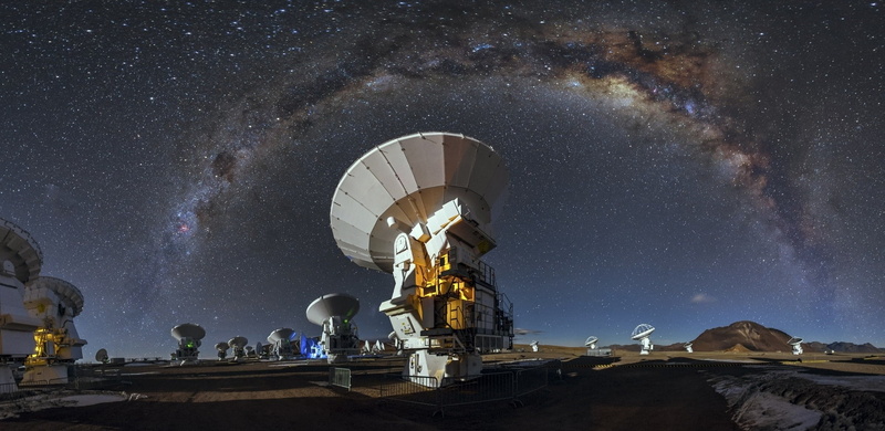 1080P, landscape alma observatory atacama desert milky way long exposure universe starry night space