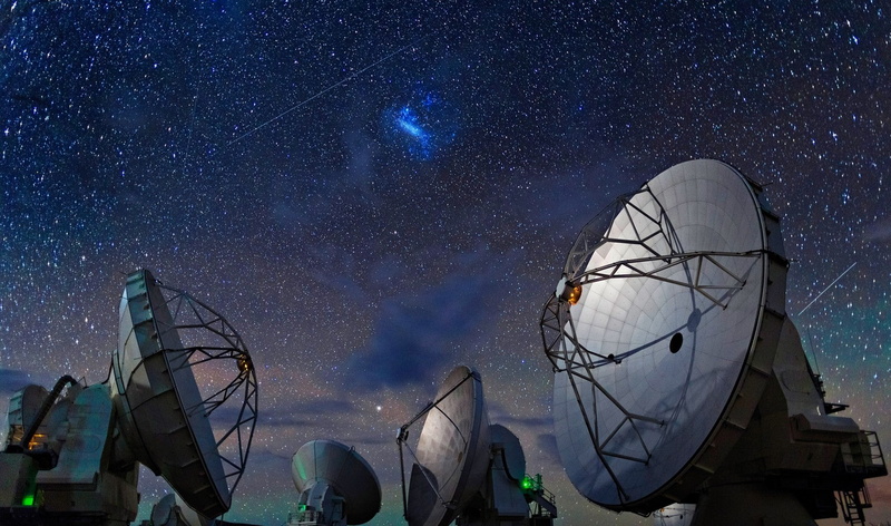 Chile, starry night, technology, space, Atacama Desert, ALMA Observatory, landscape, 720P, galaxy