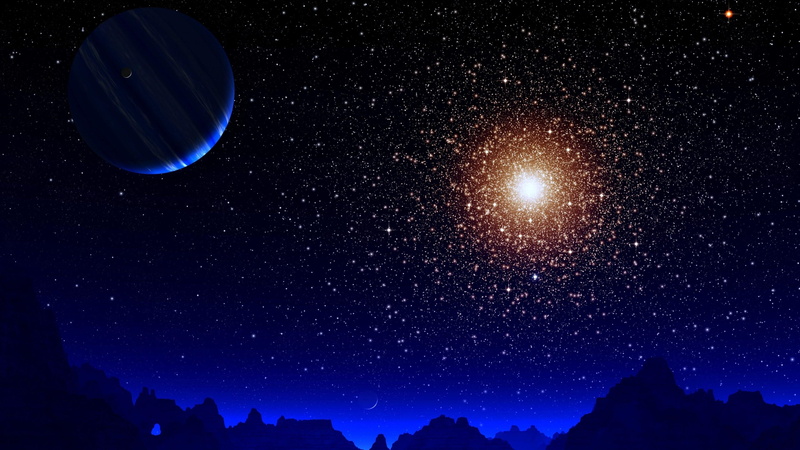 starry night, 4K, night sky, stars, galaxy, fantasy, planets