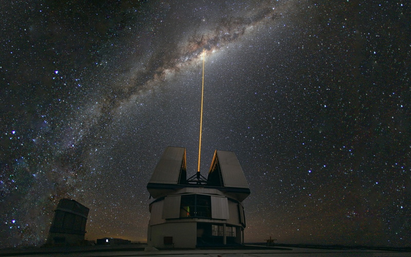 laser, 2K, space, universe, sky, stars, observatory