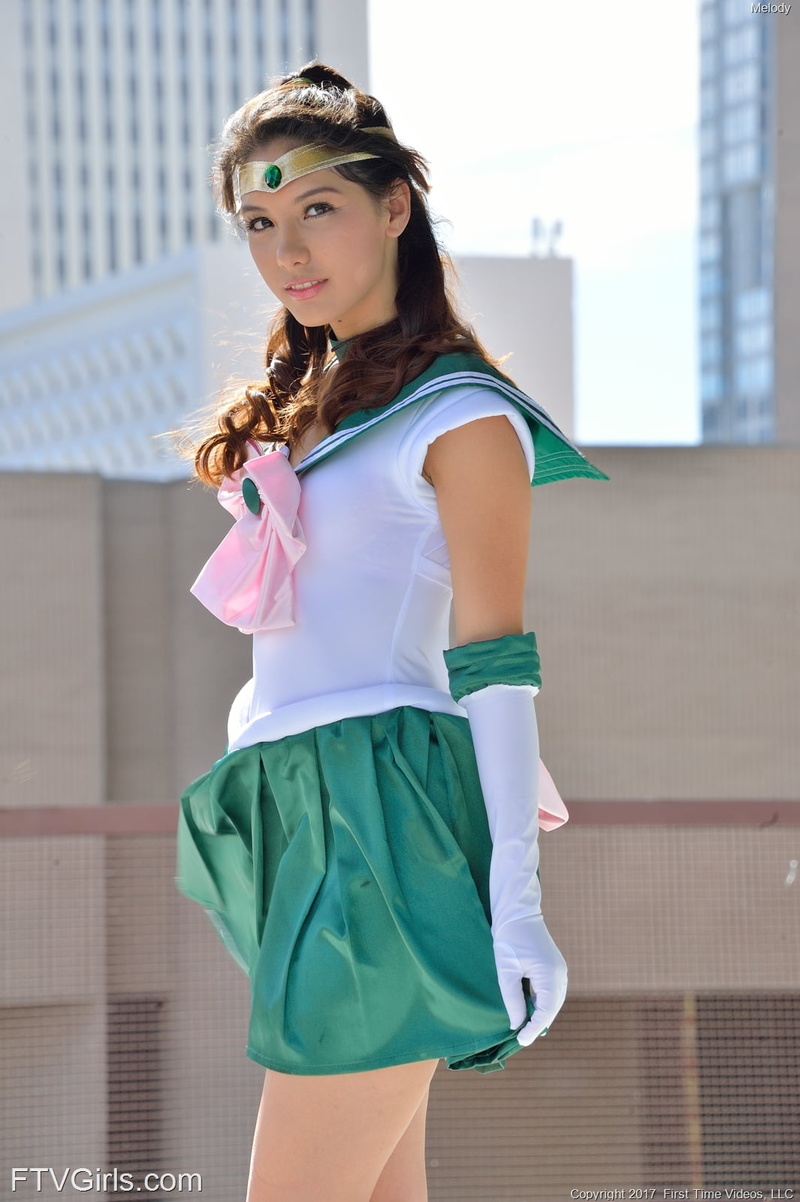 Cosplay Sailor Jupiter Melody Wylde Women 720p Schoolgirl Uniform Ftvgirls Sailor Outfit 4836