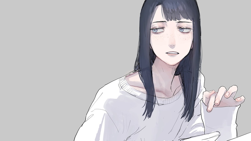 collar bone, Eizouken ni wa Te wo Dasu na!, anime girls, anime, long hair, Kanamori Sayaka, 1080P, sweater, freckles