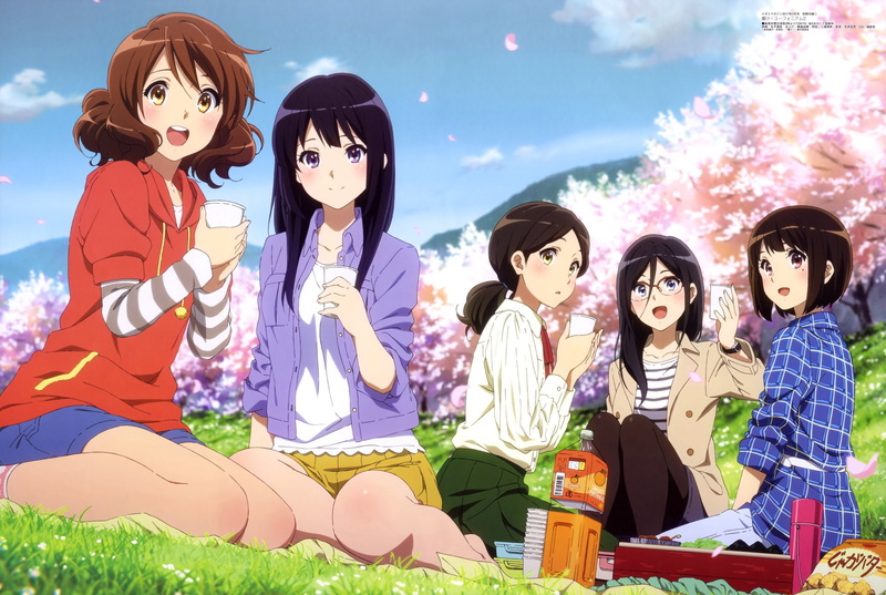 Reina Kousaka, childhood, Haruka Ogasawara, friendship, emotion, child, family, smiling, adult, Anime, Asuka Tanaka, togetherness, looking at camera, people