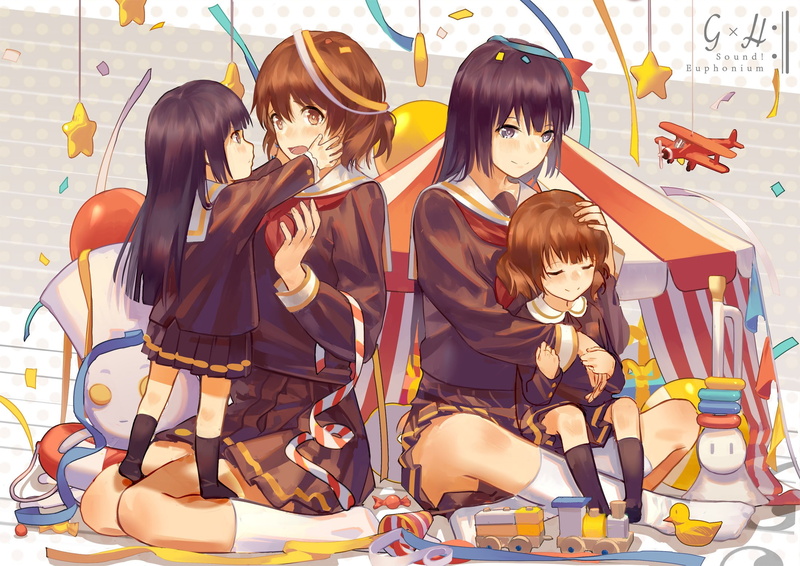 Oumae Kumiko, women, girls, large group of objects, childhood, art and craft, retail, female likeness, schoolgirl, 1080P, real people, toy, Hibike! Euphonium