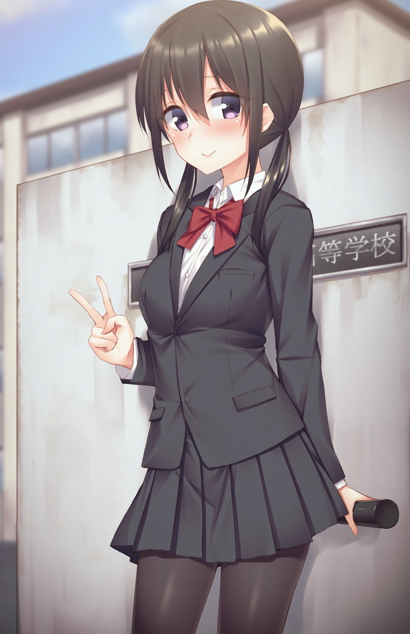 school uniform, original characters, anime, schoolgirl, anime girls, 1080P