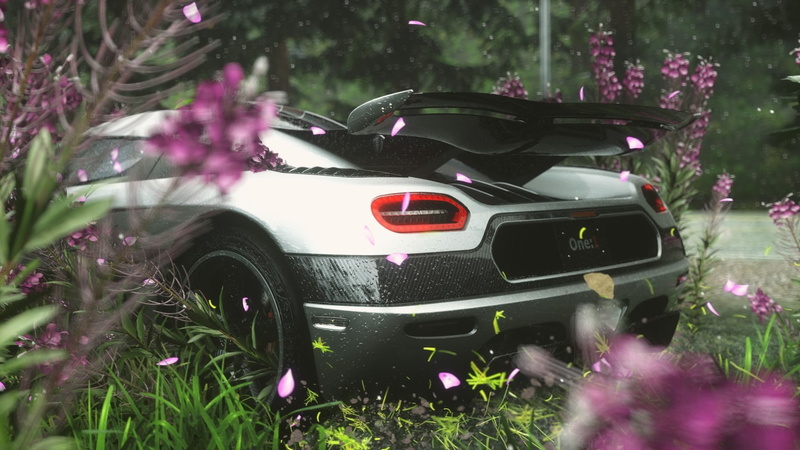 purple, flowering plant, racing, pink color, beauty in nature, motor vehicle, growth, land, mode of transportation, Driveclub, field, 1080P, plant, land vehicle