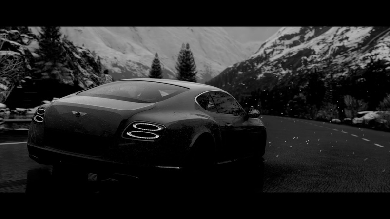 mountain range, tree, Driveclub, motor vehicle, car, road, focus on foreground, nature, no people, rain, 1080P, street, mode of transportation, outdoors