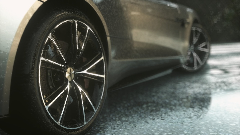 motion, smoke - physical structure, vehicle, black, luxury, street, nature, close-up, road, rain, focus on foreground, 1080P, motor vehicle, Driveclub